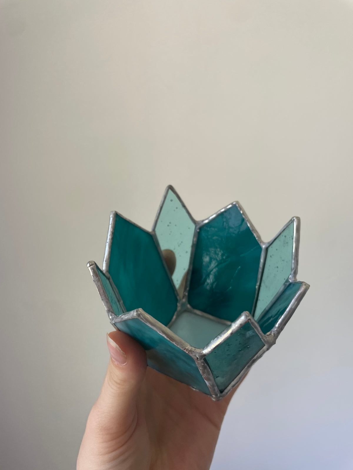 Blue fairy tea light holder