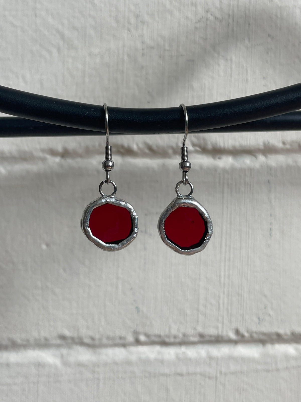 Ruby Circle Earrings | Lead-Free