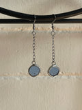 Ice Blue Dangle Circle Earrings | Lead Free