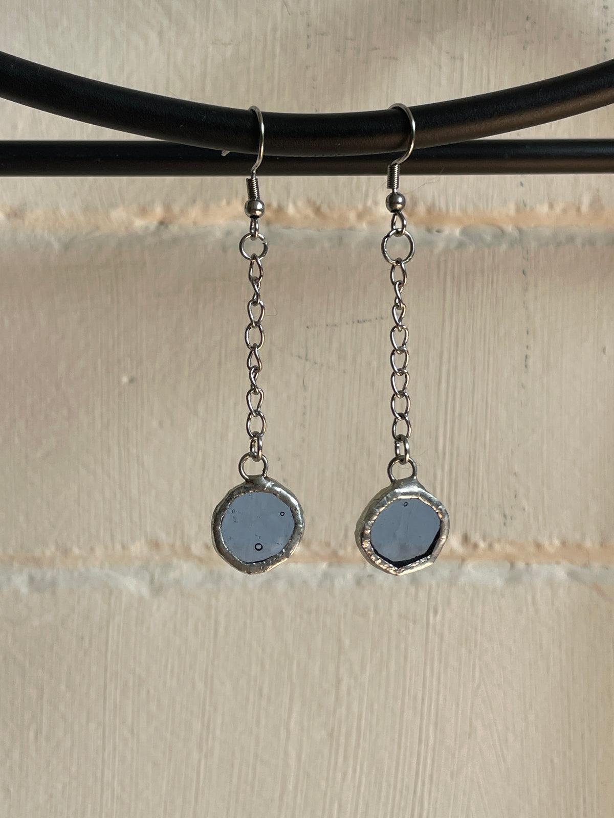 Ice Blue Dangle Circle Earrings | Lead Free