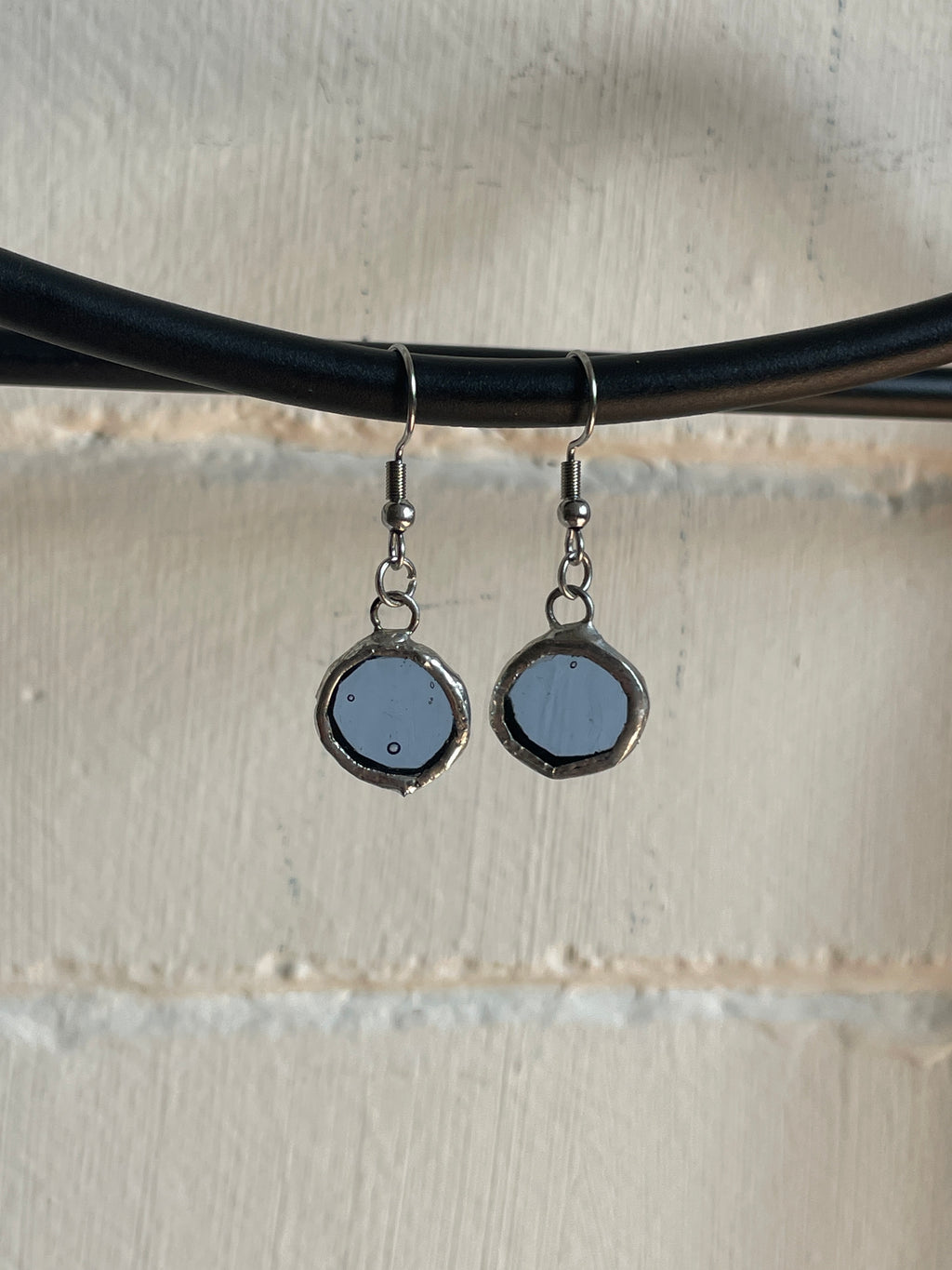 Ice Blue Circle Earrings | Lead Free