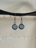 Ice Blue Circle Earrings | Lead Free