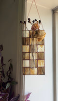 Sandy Checkered Hanging Flower Holder