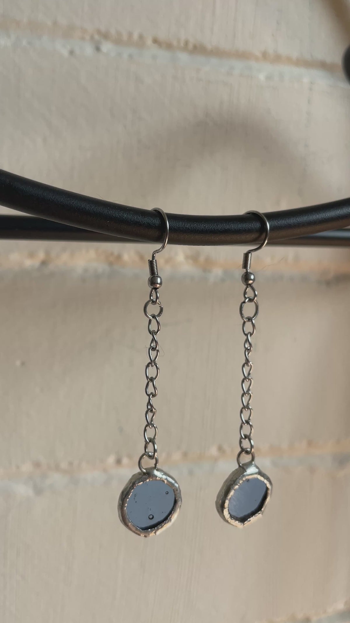 Ice Blue Dangle Circle Earrings | Lead Free