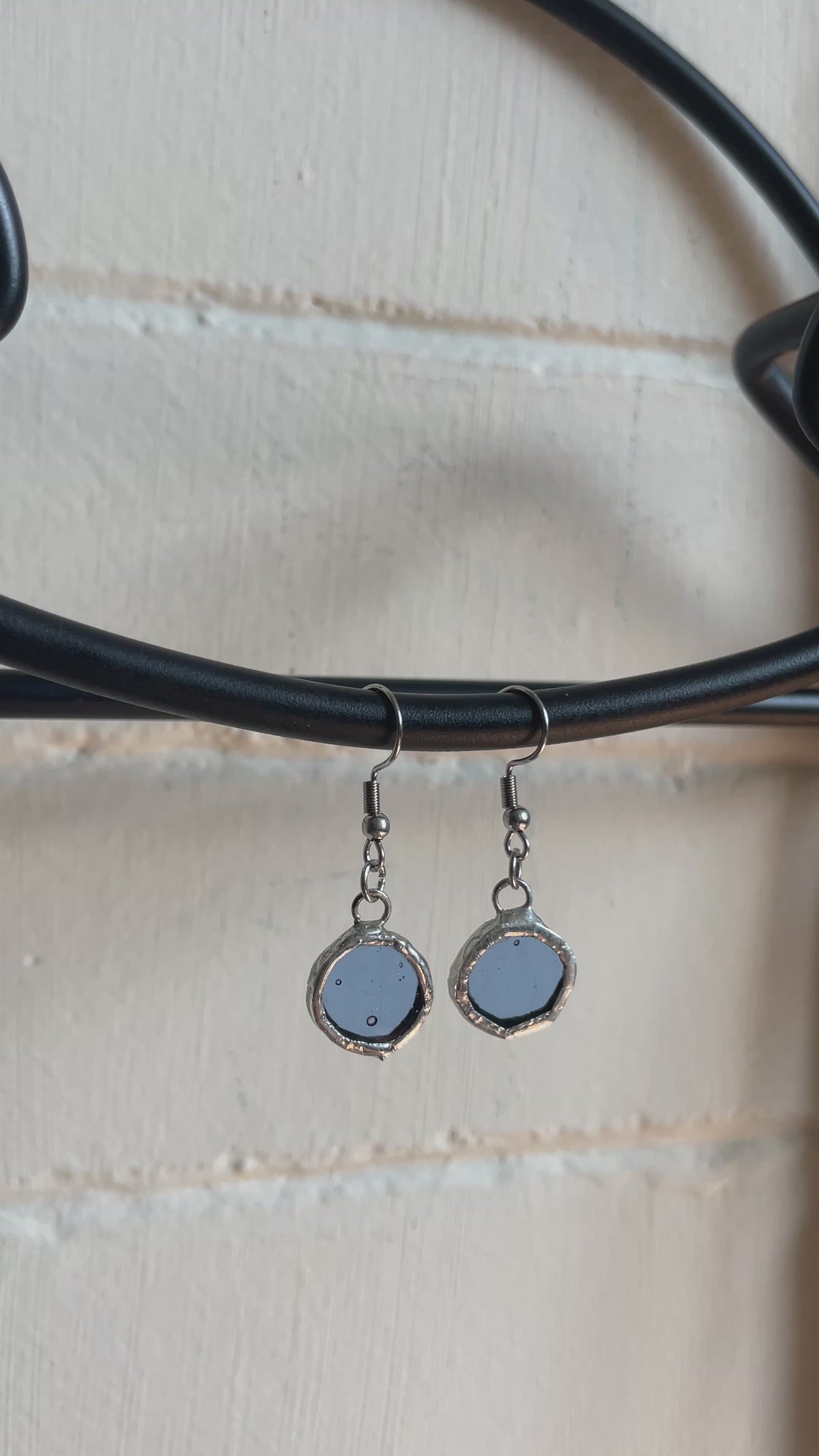 Ice Blue Circle Earrings | Lead Free