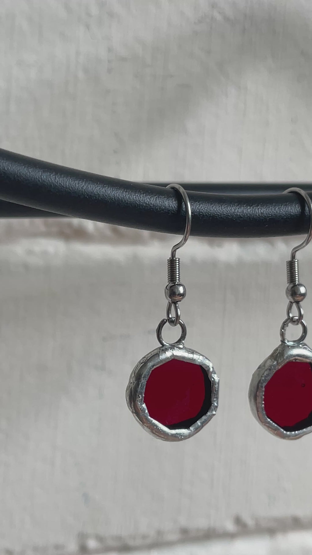 Ruby Circle Earrings | Lead-Free