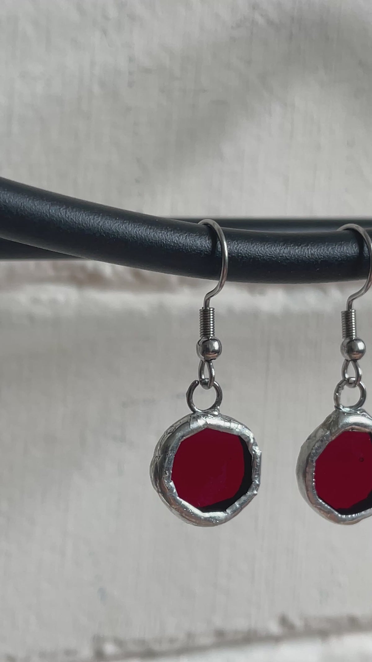 Ruby Circle Earrings | Lead-Free