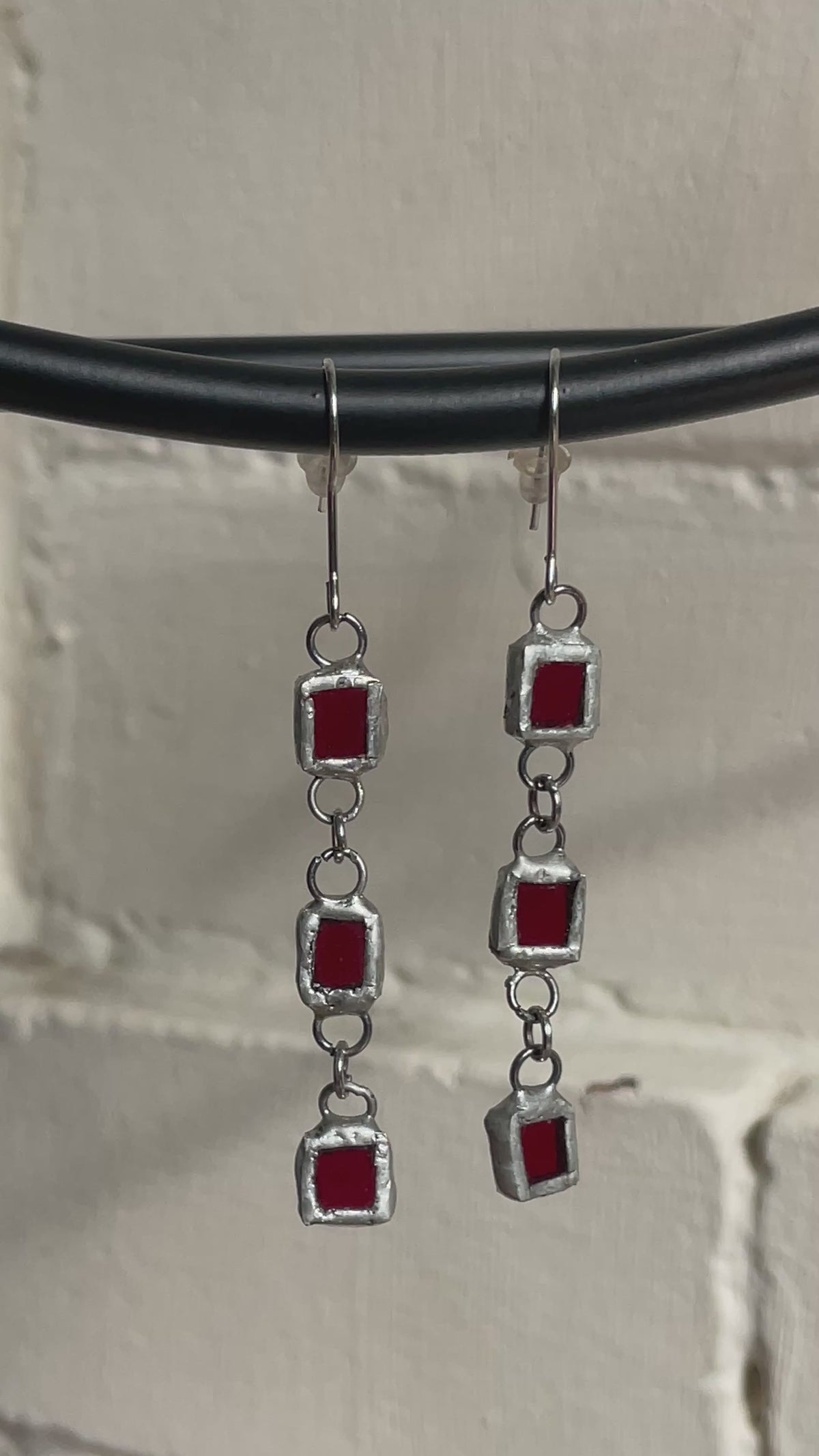 Ruby cubed Earrings | Lead Free